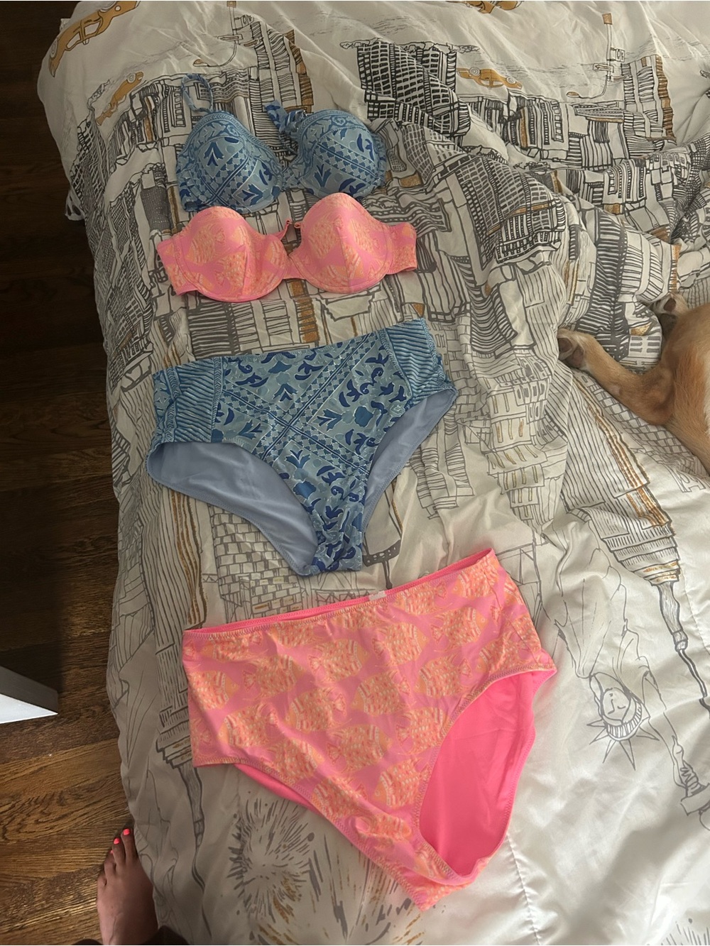 Vineyard Vines Pink & Blue Lace-Print Bikini Set